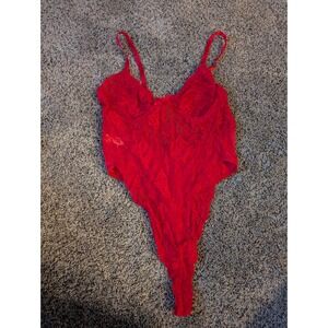 Empire Intimates Red Lace Thong Bodysuit Style 1906 Made in USA Medium